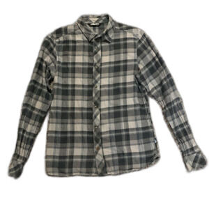 The North Face Gray Plaid Long Sleeve Button Front Classic Flannel Shirt Size S